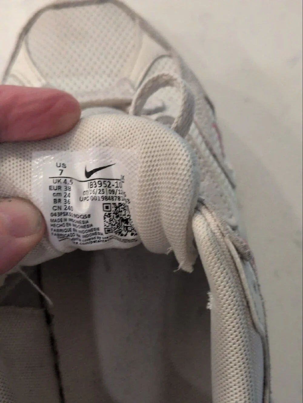 Nike Women’s Ivory and Pink Casual Sneakers